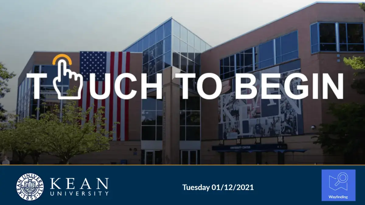 Kean University digital signage touch screen from Reach Media Network